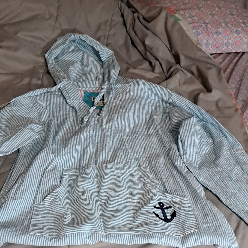 ROYCE New York Blue Boxy Oversized Hoodie